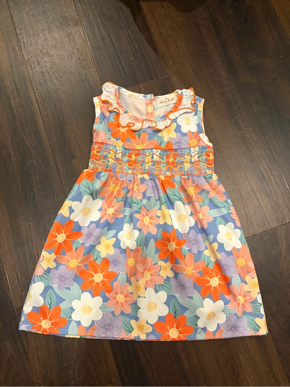 Marie Nicole Clothing Floral Smocked Dress Girls Bright Summer Dress